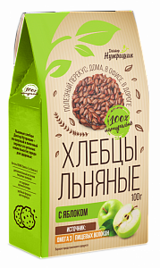 Хлебцы льняные с яблоком 100г