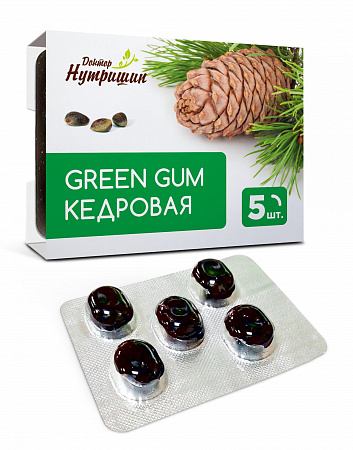 Смолка жевательная кедровая Green gum, табл. 0,8г №5